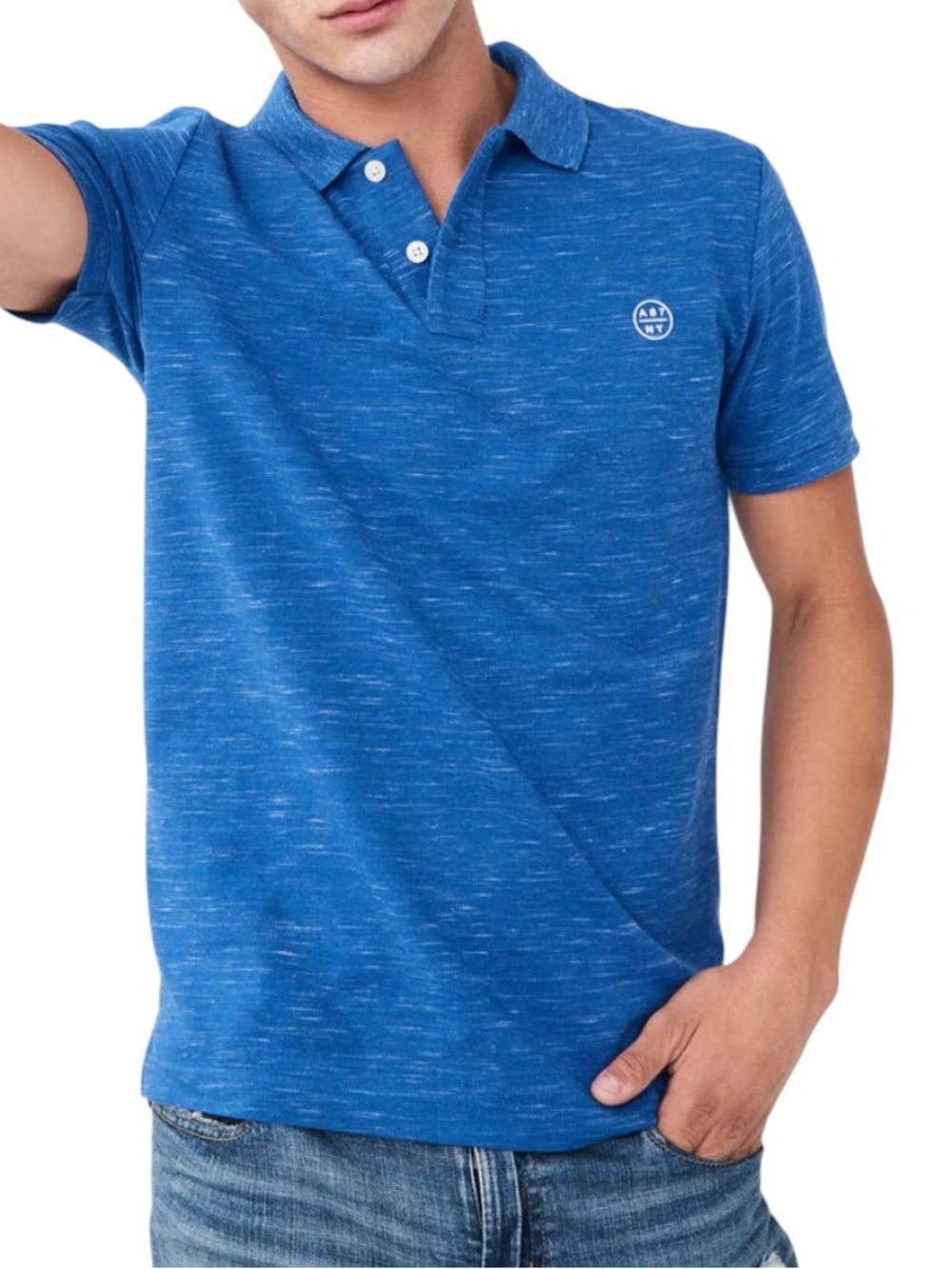Aeropostale Royal Blue Collared Stretchy Short Sleeve Polo Shirt w/ Logo